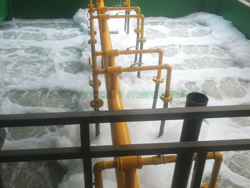 5000吨电子厂生产废水MBR膜组安装试水现场（三）